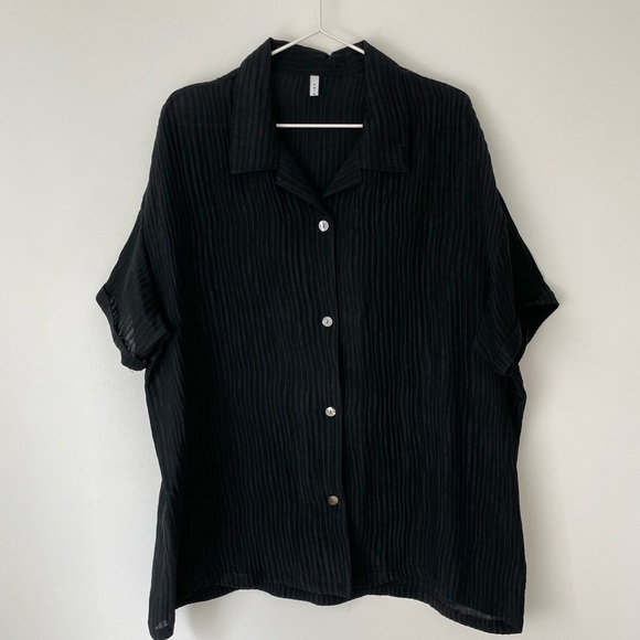 PRIORY Edition Shirt in Silk Linen Black Size M/L - Picture 4 of 6